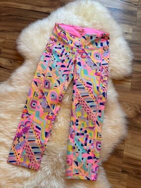 Lilly Pulitzer Neon Pink Multi-Pattern women Leggings